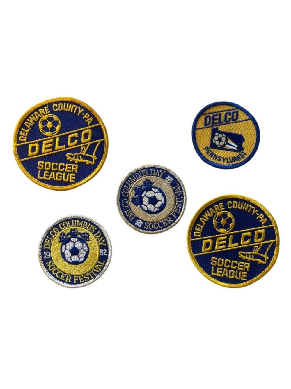 Delaware County PA Delco Soccer League Patches Lot of 5 Sports Vintage Columbus